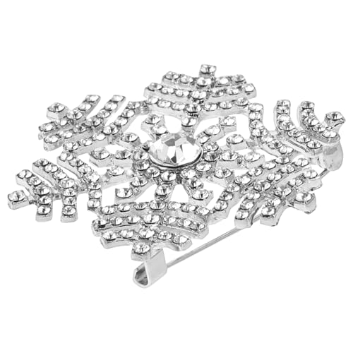 TEMPNAP 5 Stück Strass-brosche Strass-schneeflocken-pins Groß Weihnachts-schneeflocken-pins Winter Schneeflocke Brosche Anstecknadel Kleidung Hüte Silber Strasssteine von TEMPNAP