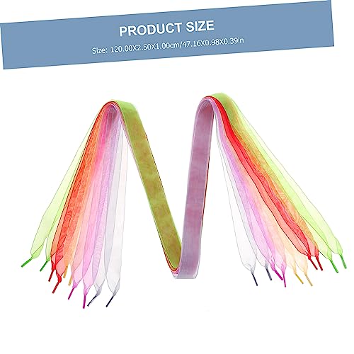 TEMPNAP 5 Stück Teiliges Farbige Chiffon Satin Schnürsenkel für Sneakers Robuste Ribbon Schuhbänder in Rot Gold Grün Schnürsenkel für Damen und Freizeitschuhe von TEMPNAP