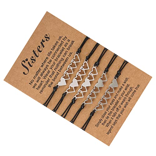 TEMPNAP 5 Stück Teiliges Herzarmband Set für Frauen Verstellbare Freundschaftsarmbänder für Weihnachten Valentinstag und Hochzeiten von TEMPNAP