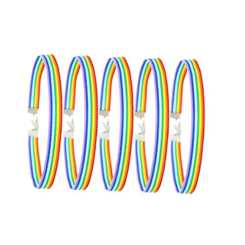 TEMPNAP 5 Stück Teiliges Regenbogenband Halskette Breit Kreative Schlüsselbein Kette Modische Halsdekoration Schmuck für Frauen Mädchen Damen von TEMPNAP