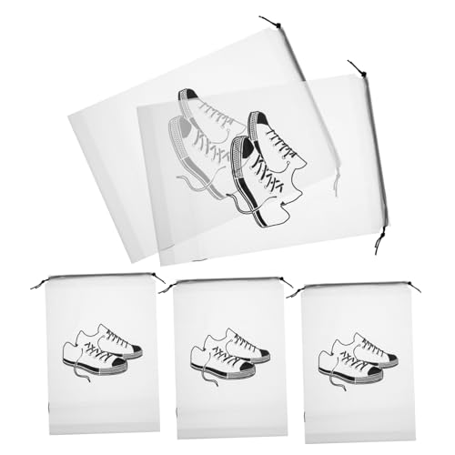 TEMPNAP 5stücke Reise Schuhbeutel Transparente wasserdichte Kordelzug Taschen Zur Aufbewahrung Von Schuhen Socken Und Accessoires Für Damen Und Herren Für Reisen Und Zuhause von TEMPNAP
