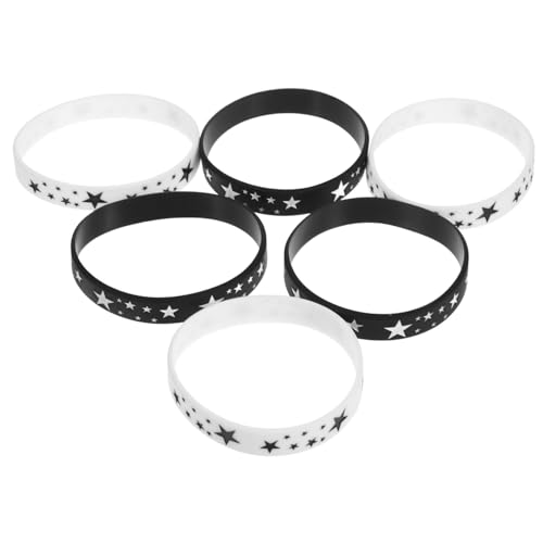 TEMPNAP 6 Stück Silikon Handgelenkarmbänder Dehnbare Sternarmbänder für Frauen und Männer Vielseitige Diy Armbänder für Partys und Veranstaltungen Komfortabel und Strapazierfähig von TEMPNAP