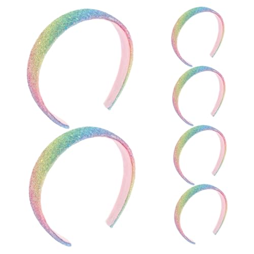TEMPNAP 6 Stück Teiliges Glitzer Haarbänder für Mädchen Breites Stirnband mit Hohem Sitz Funkelndes Pailletten Haaraccessoire für Geburtstagsfeiern und Kinderpartys Bequemer Sitz Farbige von TEMPNAP