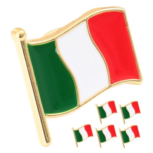 TEMPNAP 6 Stück Teiliges Italien Flaggen Anstecknadel Metall Brosche Dekorativer Kleidungsclip Modisch Elegant für Pullover Schals und Kleider Fanartikel von TEMPNAP