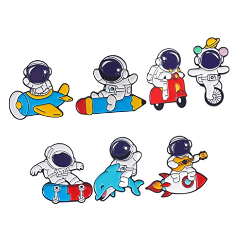 TEMPNAP 7 Stück Teiliges Astronauten Broschen Legierung Niedliches Design für Kleidung und Rucksäcke Bunte Anstecknadeln für Partys und von TEMPNAP