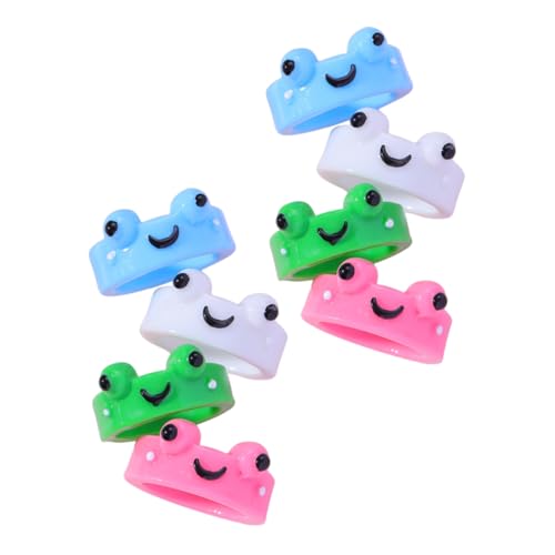 TEMPNAP 8stücke Frosch-ring Aus Harz Tierfingerringe Dekorativer Froschschmuck Entzückende Froschringe Harzfroschringe von TEMPNAP