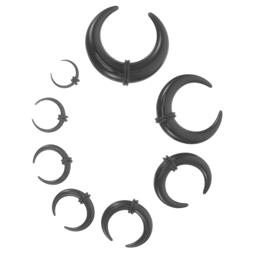 TEMPNAP 8 Stück Teiliges Körperpiercing Schmuck Schwarze U Förmige Ohrdehner für Aurikel Verschiedene Leicht Flexibel und Hautfreundlich von TEMPNAP