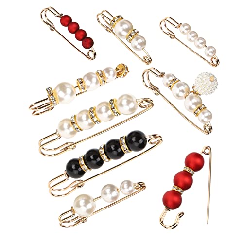 TEMPNAP 9Stücke Teiliges Broschen Clips für Frauen Perlenschal Clips zur Fixierung von Kleidung für Pullover Schals Kleider Stilvolles Accessoire von TEMPNAP