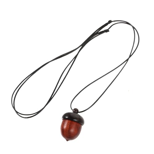 TEMPNAP Acorn Halskette Sandelholz Dekoratives Acorn Pendant mit Schraubverschluss Stilvolles Schmuckstück für Damen und Herren Modisches Halsornament mit Tiefem Symbolwert für Kreative von TEMPNAP