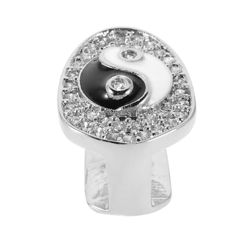 TEMPNAP Bagua Einzelzahnkappe Aus Kupfer Mit Kristallen Verziert Modischer Zahnschmuck Für Herren Für Partys Und Kostüme von TEMPNAP