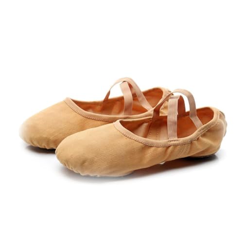 TEMPNAP Ballettschuhe Damen Elastische Tanzschuhe mit Rutsch Sohle Ballettschuhe für Yoga Modern Dance Ballett Camel von TEMPNAP