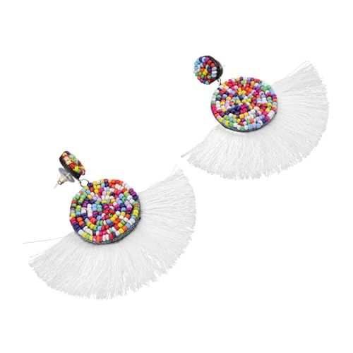 TEMPNAP Bead Ohrringe Damen Halbkreis Quasten Hängend Ethno Schmuck Leicht Elegant Für Alltag Und Geschenk von TEMPNAP