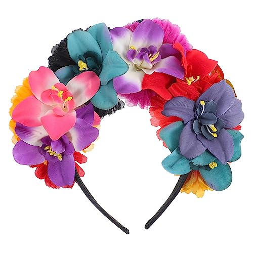 TEMPNAP Mexikanische Blumenkrone Für Tag Der Toten Stilvolles Haarband Mit Kunstblumen Für Kostümpartys Und Festlichkeiten Einzigartiges Zubehör Für Damen Und Cosplay-events von TEMPNAP