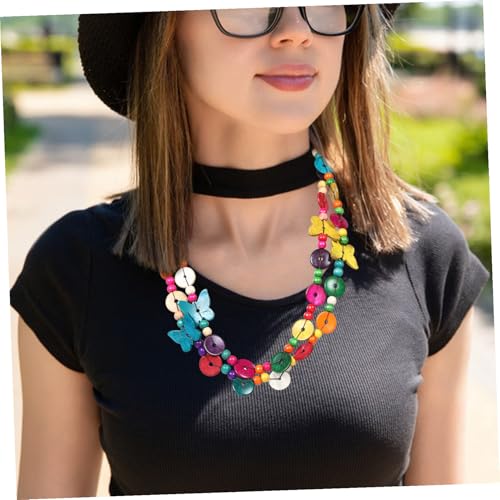 TEMPNAP Boho Lange Halskette Damen Ethnischer Bunter Kokosnussschalen Choker mit Schmetterlingsanhängern und Holzperlen Doppellagig Tragbar Vielseitiger Langlebiger Modeschmuck für Urlaub TEMPNAP Boho Lange Halskette Damen Ethnischer Bunter Kokosnussschalen Choker mit Schmetterlingsanhängern und Holzperlen Doppellagig Tragbar Vielseitiger Langlebiger Modeschmuck für Urlaub von TEMPNAP