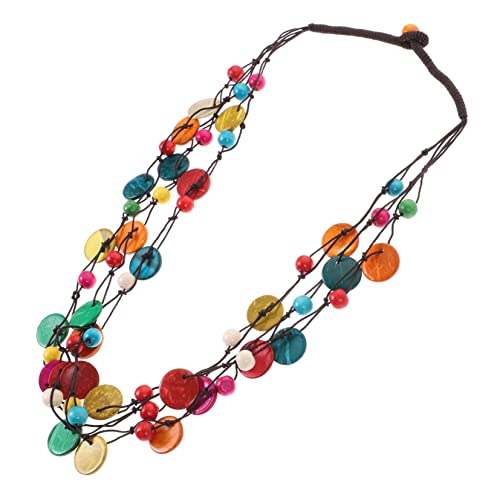 TEMPNAP Boho Vintage Kokosnuss Schalen Halskette für Damen Geometrisches Stilvoller Modeschmuck für Partys Urlaub und Alltag Einzigartiges für Freunde und von TEMPNAP