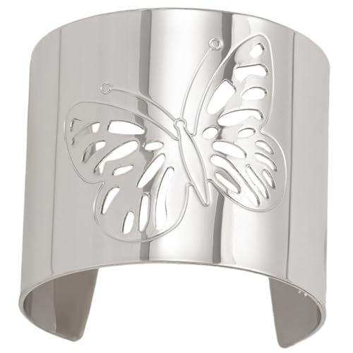 TEMPNAP Breiter Damen Armreif mit Geometrischem Schmetterlingsmuster Leichtes Offenes Cuff Armband für Frauen Eleganter Schmuck für Alltag und Besondere Anlässe Modisches für Mädchen und von TEMPNAP
