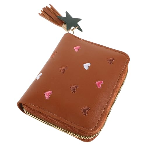 TEMPNAP Cute Zipper Wallet Für Damen Kompakte Geldbörse Mit Mehreren Kartenfächern Und Münzfach Für Unterwegs Braunes Design Praktisch Und Vielseitig von TEMPNAP