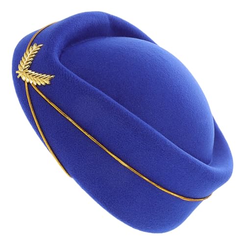 TEMPNAP Stewardess Hut Für Damen Elegante Flugbegleiter-mütze Aus Kunstwolle Für Cosplay Bühnenaufführungen Und Festliche Anlässe Vielseitiges Kostümzubehör Klassischem Design von TEMPNAP