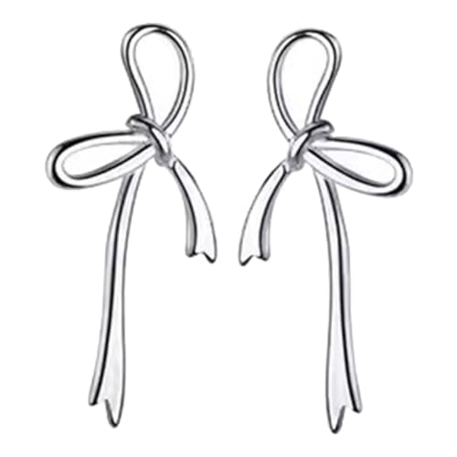 TEMPNAP Damen Ohrstecker Schleife Feine Verarbeitung Langlebig Modische Ohrhänger Leicht Abziehbar für Alltag und Besondere Anlässe Stilvoller Schmuck für Frauen von TEMPNAP