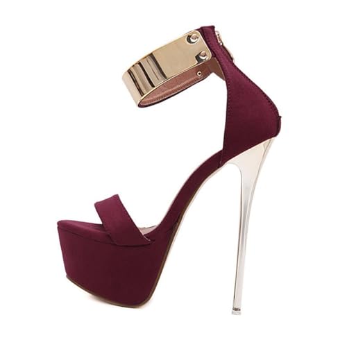 TEMPNAP Damen Sandalen Sommer Schwarz Thin Heel Plateau High Heels Kreativ Design Rutschfeste Sohle Komfortable Sommer Schuhe Strand Alltag von TEMPNAP