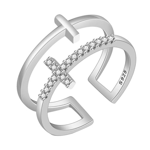 TEMPNAP Diamantkreuzring Schmuck Christlich Kreuzring Gold Kupfer Silber TEMPNAP Diamantkreuzring Schmuck Christlich Kreuzring Gold Kupfer Silber von TEMPNAP