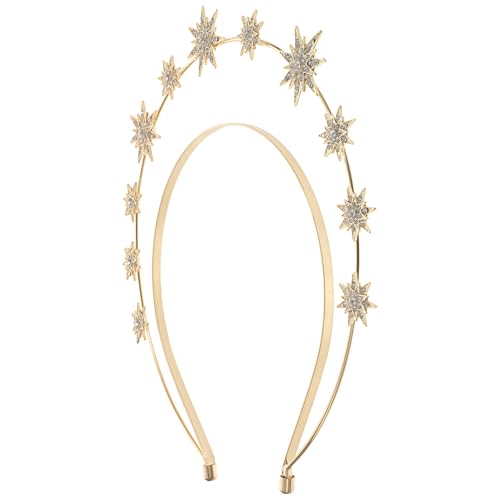 TEMPNAP Doppelschichtiges Sechspunktstern Haarband Für Frauen Glitzerndes Hochzeitsstirnband Boho Kopfschmuck Für Fotoshootings Und Festliche Anlässe Goldfarbe Kostümprop von TEMPNAP