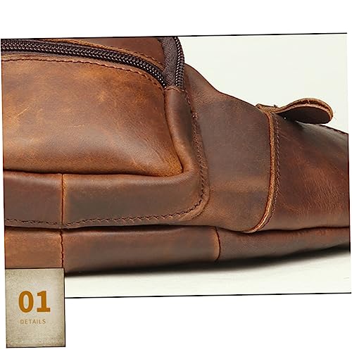 TEMPNAP Echtleder Brusttasche Herren Sling Bag Wasserabweisend Sporttasche Outdoor Schultertasche Modisch Strapazierfähig Für Wandern Camping Radfahren Reisen von TEMPNAP