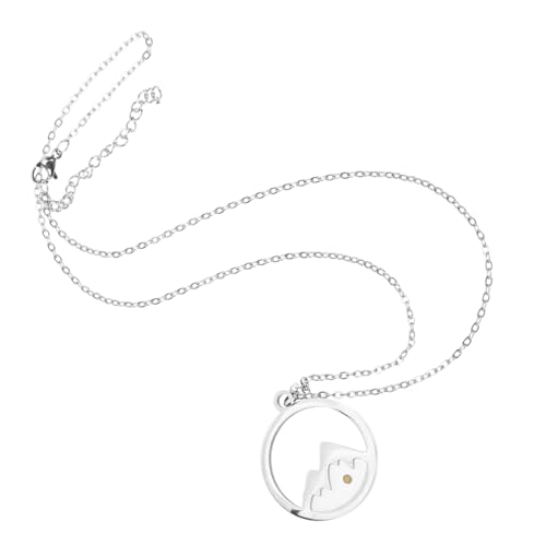 TEMPNAP Edelstahl Körner Halskette mit Berg Anhänger Damen Schmuck Schlicht Modisch Vielseitig Passend für Geburtstag Hochzeit Weihnachten und Alltag von TEMPNAP