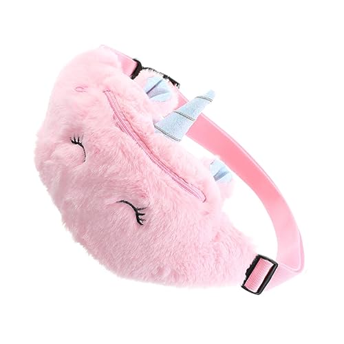 TEMPNAP Einzelne Cartoon Einhorn Bauchtasche Plüsch Gürteltasche für Mädchen Verstellbare Umhängetasche Süßes Design für Modisches Accessoire von TEMPNAP