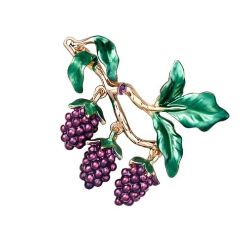 TEMPNAP Elegante Fruchtbrosche Trauben design mit Strasssteinen Legierung Anstecknadel Schmuckaccessoire für Damen Geeignet für Kleidung Taschen Schals und Festliche Anlässe von TEMPNAP