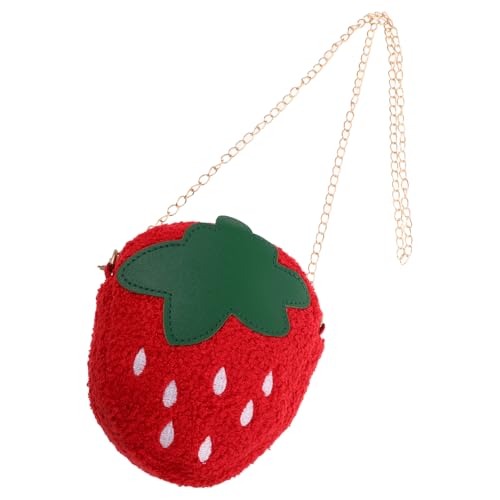 TEMPNAP Erdbeerpaket Kleine Geldbörse Geldbörse Erdbeergeldbörse Für Frauen Taschen Getränketaschen Dessert Obstkorb Geldbörse Erdbeerform Handgehaltene Safttaschen Obstgeldbörse Roter von TEMPNAP