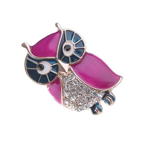 TEMPNAP Eulenbrosche aus Legierung mit Roségold Finish Kreative Tier Brosche mit Strassbesatz Anstecknadel für Damen Stilvolles Accessoire für Shirts und Kostüme für Frauen von TEMPNAP