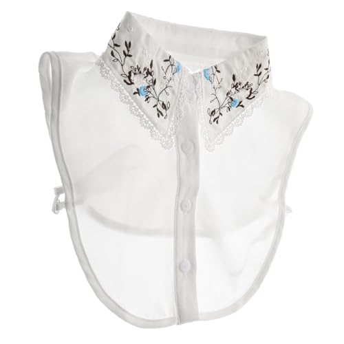 TEMPNAP Falscher Abnehmbarer Kragen Mit Stickerei Aus Polyester Modisches Accessoire Für Damen Passend Zu Verschiedenen Outfits Und Anlässen von TEMPNAP