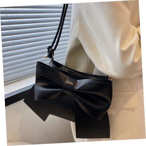 TEMPNAP Fashion Crossbody Bag Damen Schultertasche aus Hochwertigem PU mit Schleifen Design Kleine Umhängetasche mit Reißverschluss für Alltag Reisen Büro und Shopping von TEMPNAP