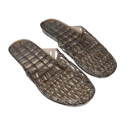 TEMPNAP Flache Transparente Geleeschuhe Mit Hohlem Design Nicht-rutsch Für Sommerduschen Beach Pool von TEMPNAP