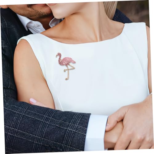 TEMPNAP Flamingo Brosche Emaille Anstecknadel mit Glitzer Retro Design Elegant Tiermotiv Damen Accessoire für Geburtstag Valentinstag und Alltagsschal Kleidungsdekoration von TEMPNAP