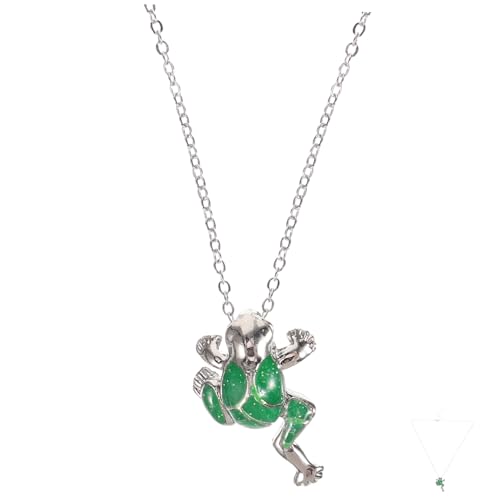 TEMPNAP Frosch Anhänger Halskette für Damen Stilvolle Kette mit Grünem Frosch Pendant Robustem Material für Alltag Partys und Besondere Anlässe Wie Geburtstage und Weihnachten von TEMPNAP