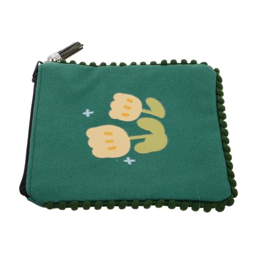 TEMPNAP Cute Tassel Purse Für Frauen Kleine Tragbare Geldbörse Aus Canvas Grün Perfekter Begleiter Für Münzen Schlüssel Und Karten Für Junge Mädchen Und Junge Mädchen von TEMPNAP