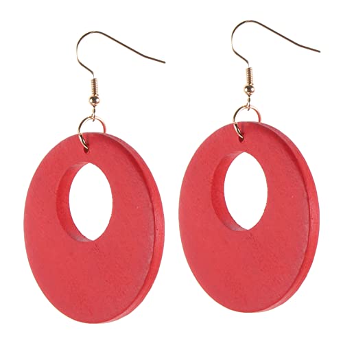 TEMPNAP Geometrische Runde Holzohrringe für Frauen Leicht Langlebig Baumelnde Ohrhänger Hypoallergen Modischer Schmuck für Party Alltag und von TEMPNAP