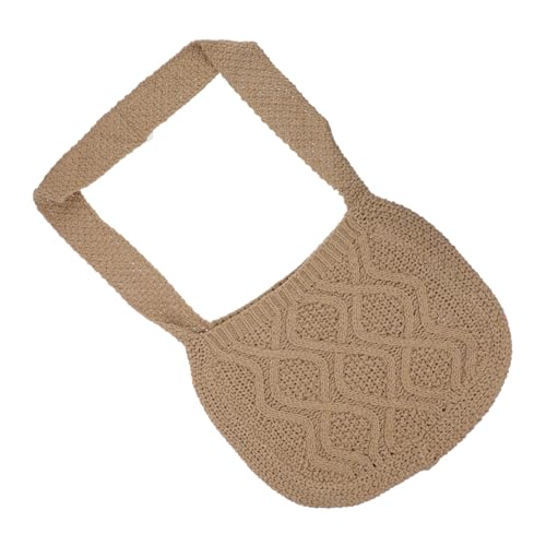 TEMPNAP Gewebte Häkeltasche Für Damen Schultertasche Aus Wollgarn Für Arbeit Shopping Und Ausflüge Mehrere Tragemöglichkeiten Als Crossbody-Tasche Oder Umhängetasche von TEMPNAP