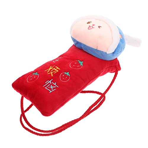 TEMPNAP Plüsch Geldbeutel Rot Mit Hase Multifunktionale Umhängetasche Für Frühlingsfest Für Geldgeschenke Karten Und Einladungen Für von TEMPNAP