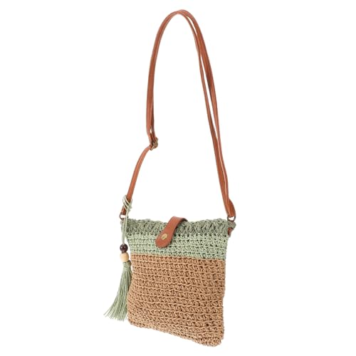 TEMPNAP Große Kapazität Woven Tassel Schultertasche Damen Sommer Strandtasche Boho Stil Leichte Handgewebte Strandtasche Für Urlaub Freizeit Einkauf von TEMPNAP