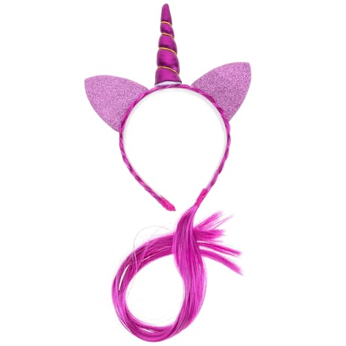 TEMPNAP Flauschiges Einhorn-haarband Aus Kunststoff Und Harz Für Junge Mädchen Cartoon-stirnband Als Party-accessoire Cosplay-kopfschmuck von TEMPNAP