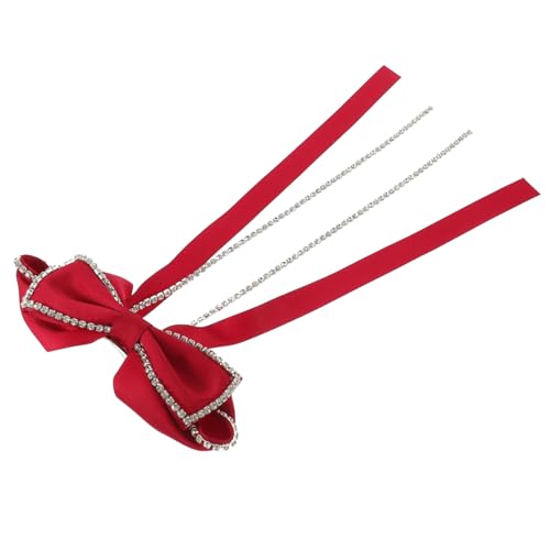 TEMPNAP Haarspange Damen mit Schleifen Design Strasssteinen Elegantes Haarschmuck Accessoire für Hochzeiten Geburtstagsfeiern Besondere Anlässe Samtmaterial Leicht von TEMPNAP