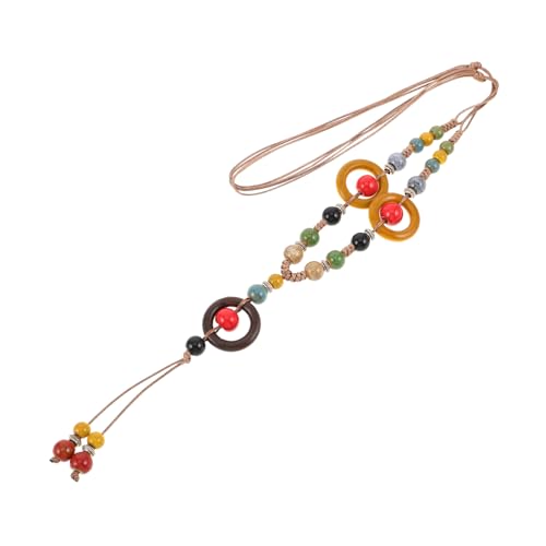 TEMPNAP Handgemachte Geflochtene Lange Kette mit Bunten Perlen für Pullover Kleider und Blusen Perfekter Schmuck für Sommer von TEMPNAP