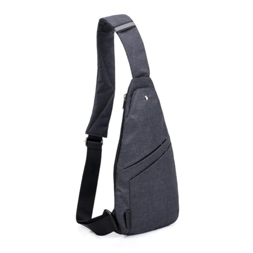 TEMPNAP Herren Brusttasche Sling Bag aus Polyester Verstellbarer Schultergurt Sportlicher Daypack für Outdoor Freizeit Atmungsaktiv Langlebig für Alltag und Reisen Schwarz von TEMPNAP