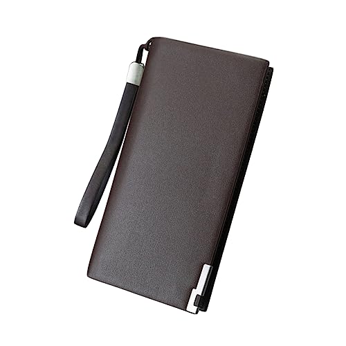 TEMPNAP Brieftasche Für Herren Mit Reißverschluss Großes Fassungsvermögen Mehrere Kartenfächer Handy-aufbewahrung Aus Hochwertigem Pu-Material Schlichtes Design Für Alltag Und Geschäft von TEMPNAP