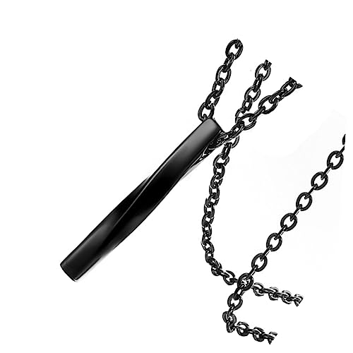 TEMPNAP Herren Pendants Halskette im Punk Stil Kreatives Design mit Schwarzem Anhänger und O Ring Kette für Outfits und Besondere Anlässe von TEMPNAP