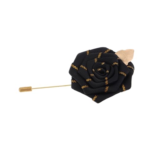 TEMPNAP Corsage Rosenblumenbrosche Anstecknadel Für Kleider Anzug-boutonniere Goldener Polyester-blumen-anstecknadel Für Hochzeiten Partys Und Formelle Veranstaltungen von TEMPNAP