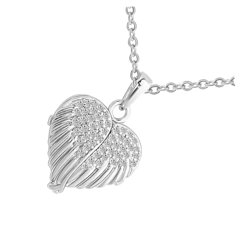 TEMPNAP Herz Anhänger Halskette Damen Kreativer Kupfer Clavicle Chain Modischer Schmuck für Valentinstag Geburtstagsgeschenk Personalisierte Stilvolle Kette mit Offenem Fotoanhänger von TEMPNAP